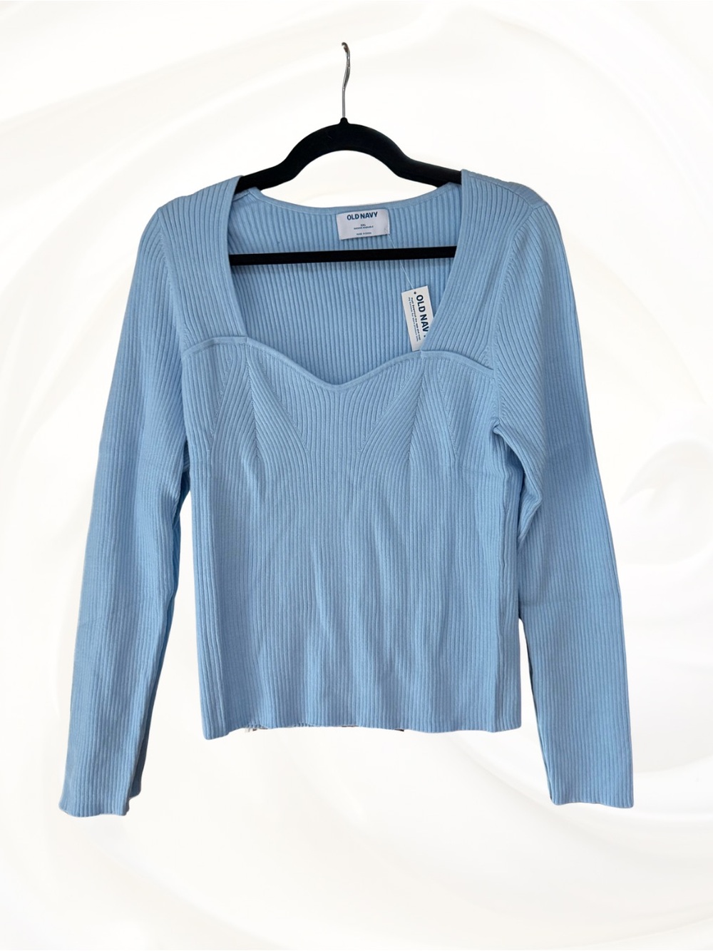 NEW Old Navy XXL Blue ribbed long sleeve sweater